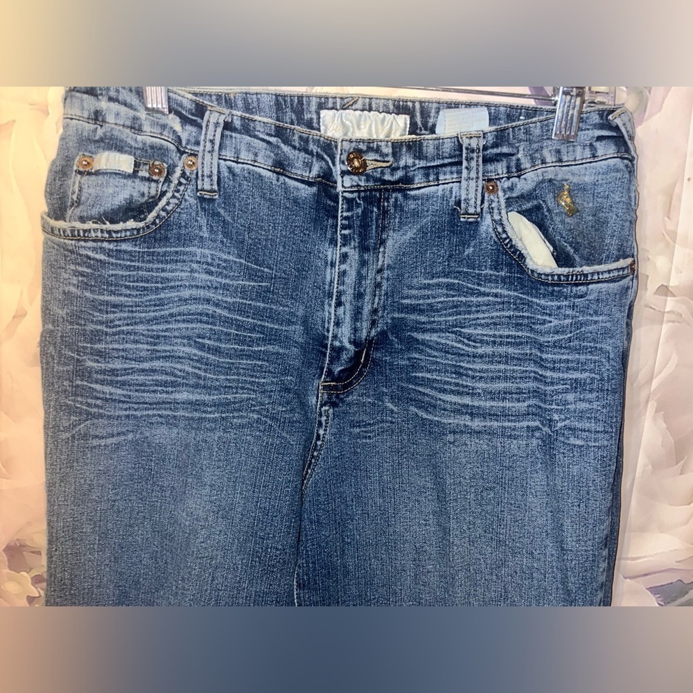 Baby Phat Women’s Vintage Y2K Bootcut Denim Jeans Blue Size 16 Waist 32” - Picture 3 of 6